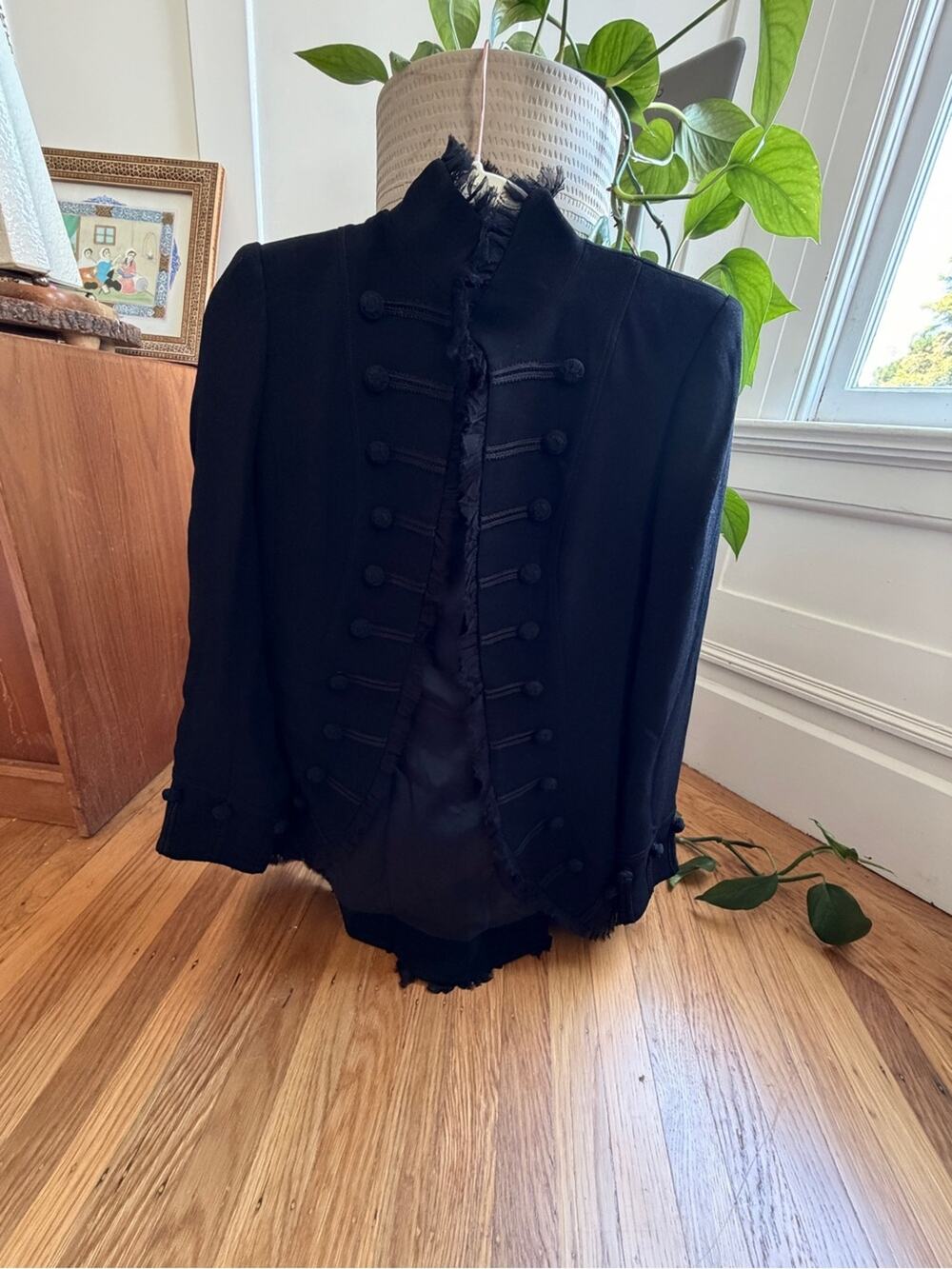 Zelda Military-Style Button Front Blazer